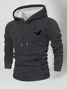 Men's Autumn Winter Long Sleeve Pocket Personalized Tie-Dye Snowflake Washed Vintage Hooded Sweatshirt Fashion Casual Sports Street Style Brand Outdoor Men's Headwear Top, Suitable as a Gift for Husband or Boyfriend
