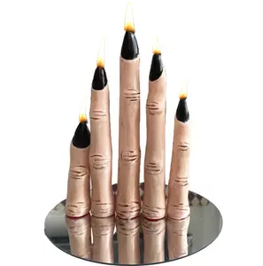 Halloween Witch Finger Candles – Horror Spooky and Realistic Novelty Finger Candle for Halloween Gothic Decorations (Skeleton Primary Color)
