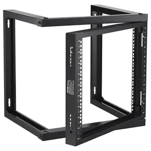 VEVOR 9U Wall Mount Rack, 150 lbs/68.04 kg Max Load Capacity, Open Frame Server Network Rack with Cage Nuts Screws, Carbon Steel 20.9x 17.7x 20.5 for 19/482.6 mm AV Server IT Equipment, Black, Metal