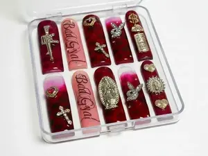 Jelly Pink Tortoiseshell Y2K Baddie Handmade Reusable Press On Nails