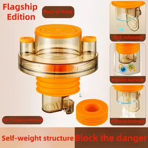 1 Anti-Odor Drain Stopper with Filter Core - Heavy-Duty Leak-Proof Bathroom/Kitchen/Pipe Drain Stopper, Odor Control, Easy to Install, Compatible with Sinks, Showers, Washing Machines, Toilets - Durable Pipe Drain Seal, Bathroom Sink Drain