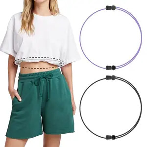 2-Pack Adjustable Shirt Tucking Belts Elastic Secure Fit Unisex Style Perfect Valentine’s Day Gift High-Elastic Nylon tuck bandSnug & Secure Fit crop top tuck band