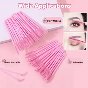 Disposable Eyelash Brushes Spoolie Wands, Portable Travel Mascara Wands, Individually Wrapped, for Daily Lash Extensions & Makeup Removal