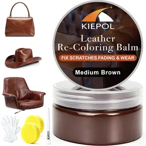 Medium Brown Leather Repair Kit Recoloring Balm Leather Dye Restore & Renew Scratch Faded Aged Leather & Vinyl Couches Boots Car Seats Leather Furniture