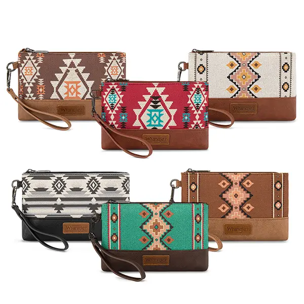 Wrangler Wristlet Purse for Women Aztec Clutch Purse Credit Card Holder Phone Organizer