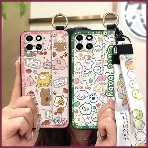 Silicone Cartoon Phone Case For infinix X6512/Smart6 HD Anti-dust Cute Shockproof Kickstand Fashion Design Dirt-resistant Waterproof protective Soft case Durable Anti-knock ring