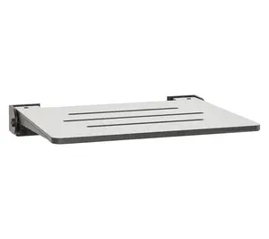 Seachrome 18" Folding Wall Mount Shower Bench Seat, Light Gray