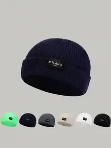 Unisex Milano Beanie Knit Hat, Adjustable Sun Protection Outdoor Cap, Casual Fitted Woven Fabric, Suitable for Travel Beach Vacation, Outdoor Hats