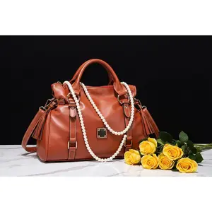 PU Leather Handbag with Tassels