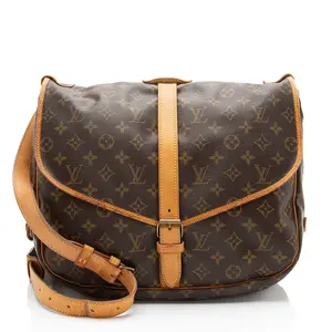 Pre-owned Louis Vuitton Leather Messenger Bags Vintage Monogram Canvas Saumur 35 Messenger