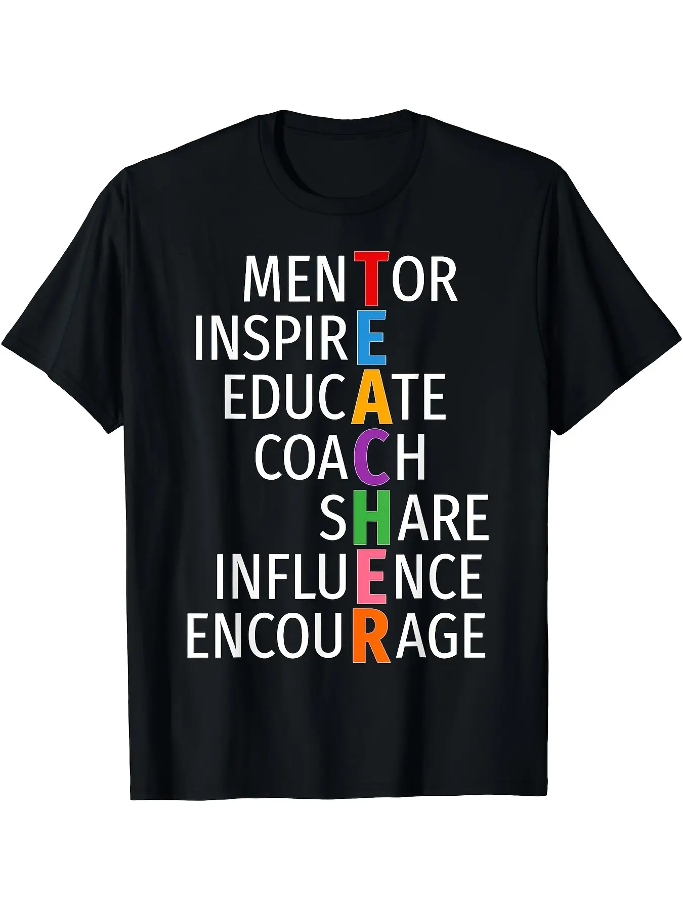 Men's  Women's Teacher Appreciation T-Shirt - Ment unisex soft cotton short sleeve t shirt, vintage graphic casual tee for men women teens, perfect birthday holiday gift for camping travel gym daily street  wear