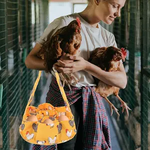 Egg Gathering Bag, 1 Count Fresh Egg Collecting Basket with 7 Pouches, Fresh Eggs Container for Chicken Duck Goose Egg