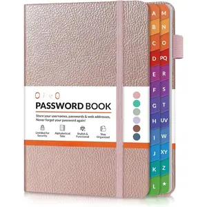 Password Keeper Book with Colorful Alphabetical Tabs, Small Pocket Password Book for Internet Website Address Login, Gifts for  and Office, 4''x 6''- Rose