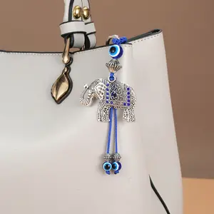 Stylish Retro Elephant Devil Eye Keychain, Elegant Ladies Accessory for Daily Wear, Perfect Gift Idea for Women & Girls