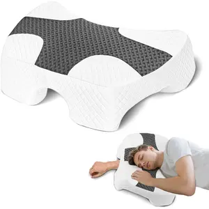 Side Sleeper Pillow with Arm Hole,   System, Arm Pillow for  and  ,  Memory , Suitable for Side,  and  Sleepers - Grey, 7.1in Height