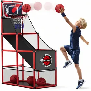 2025Basketball Arcade Game Indoor Outdoor, Kids Basketball Hoop With 4 Balls & Pump, Single Shot Basketball Game At Home,  Games Sport Toys Gifts For Boys Girls Teens Ages