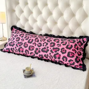 1pc 100% Polyester Leopard Print Lace Pillowcase, Lightweight & Elegant, Cloud-Like Soft Touch, Suitable For Bedding Decor (Pillow Insert Not Included)