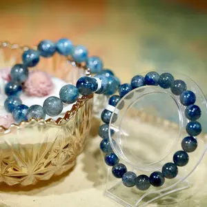 【Blue Amphibole Quartz】Blue Amphibole Quartz Beads Bracelet Handmade Stretch Elastic Bracelet Healing  Round Stone Beads Jewelry Gifts for Women Men
