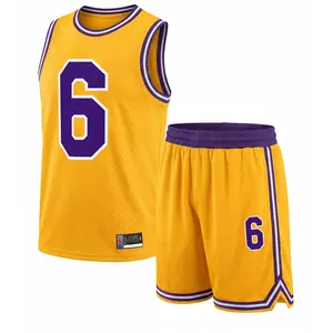 Men's Basketball Jersey Set, Breathable Round Neck Sportswear, Sleeveless Training Uniform, Stylish Team Outfit with Number 6 Design, Athletic Apparel for Basketball, Gym, Running, Outdoor Training, Comfortable & Versatile for All Seasons