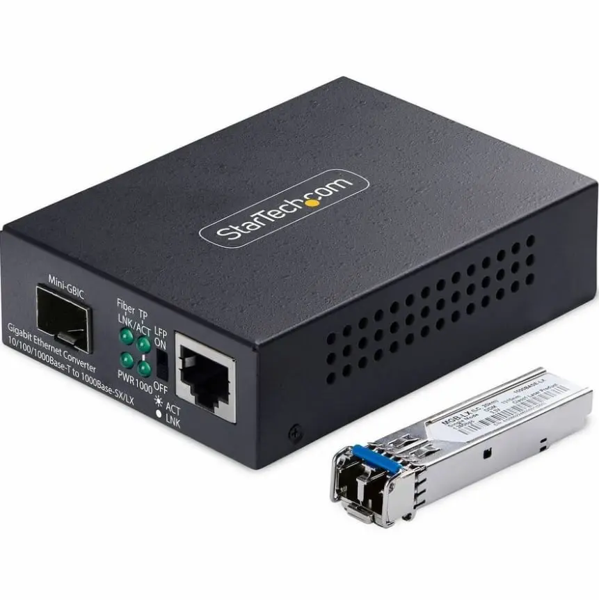 Startech MCM1110SMLC20 All-Metal Single-Mode SM-LC Gigabit Ethernet Copper-to-Fiber Network Media Converter for Computers & Office Network Components
