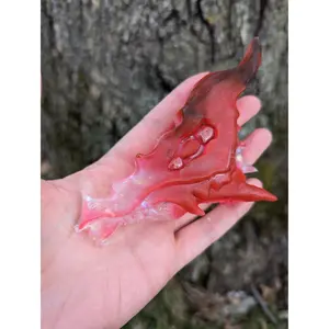 Flat Back Dragon Head Red Dragon Head Carving 3d Sculpture Crystal Dragon Head Faux Crystal Fantasy Art Projects TTRPG GM Gift Nerd Ruby