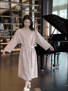 High Quality Waffle Knit Bathrobe Luxury Vacation Lounge Dressing Gown