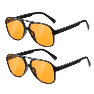 Kimorn Unisex Classic Aviator Sunglasses, Large Double-Beam Frame, 70s Retro Trend, UV400 Protection, PC Plastic Construction, 2026 Summer Fashion Accessory