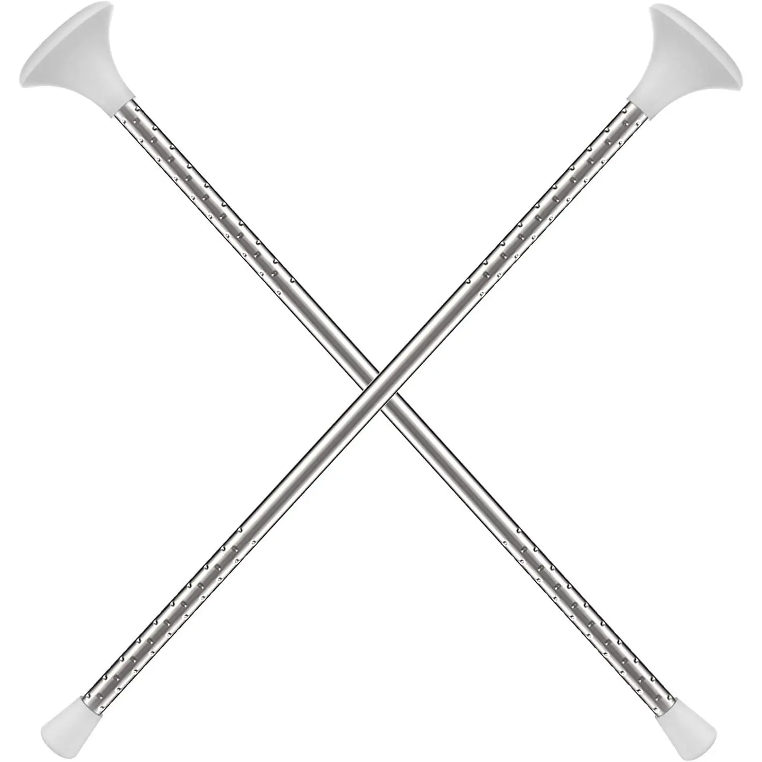 21" White Marching Baton Twirling Mini Shaft Cheerleader Dance Baton (21 Inch 2Pack, White)