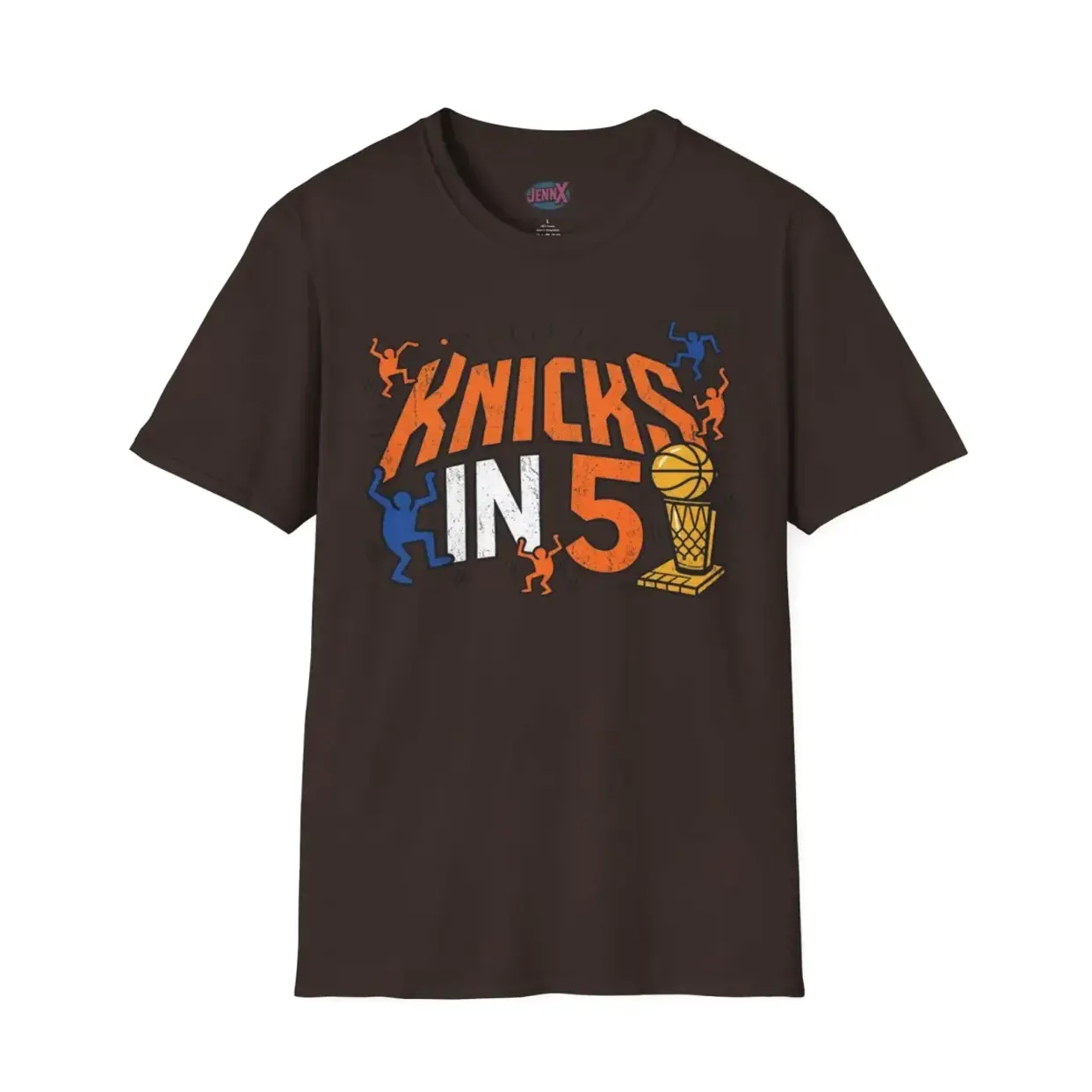 Men's Short-Sleeve "Knicks in 5" Minimalist Soft Breathable Casual T-Shirt, Shortsleeve, Tshirt