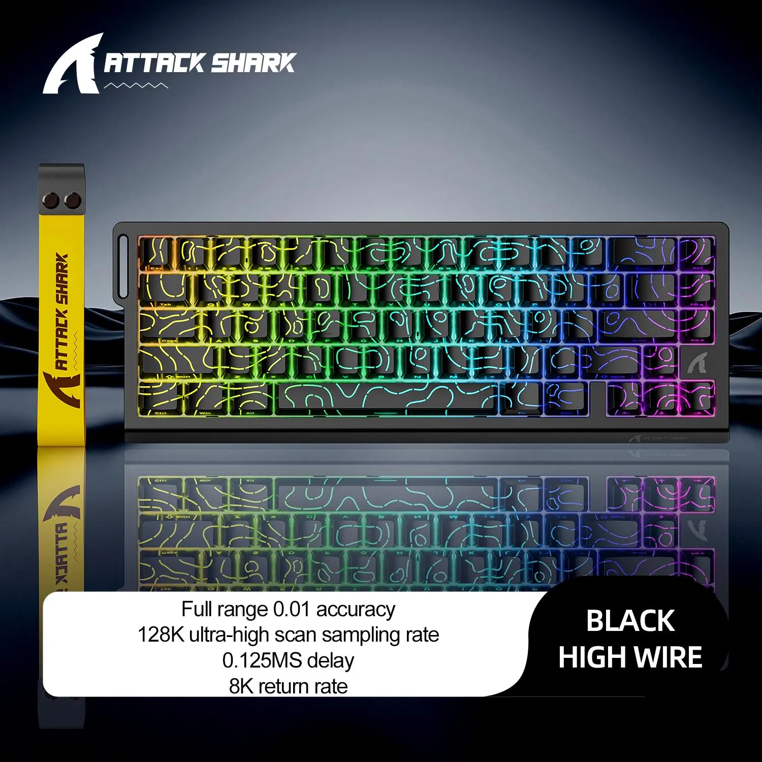 ATTACK SHARK X68 HE Wired Gaming Keyboard, Mechanical Keyboard, Esports Magnetic Axis, Computer Peripherals Suitable for Office PC Laptop Use