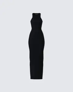 Jazlyn Black Invisible Strap Maxi Dress