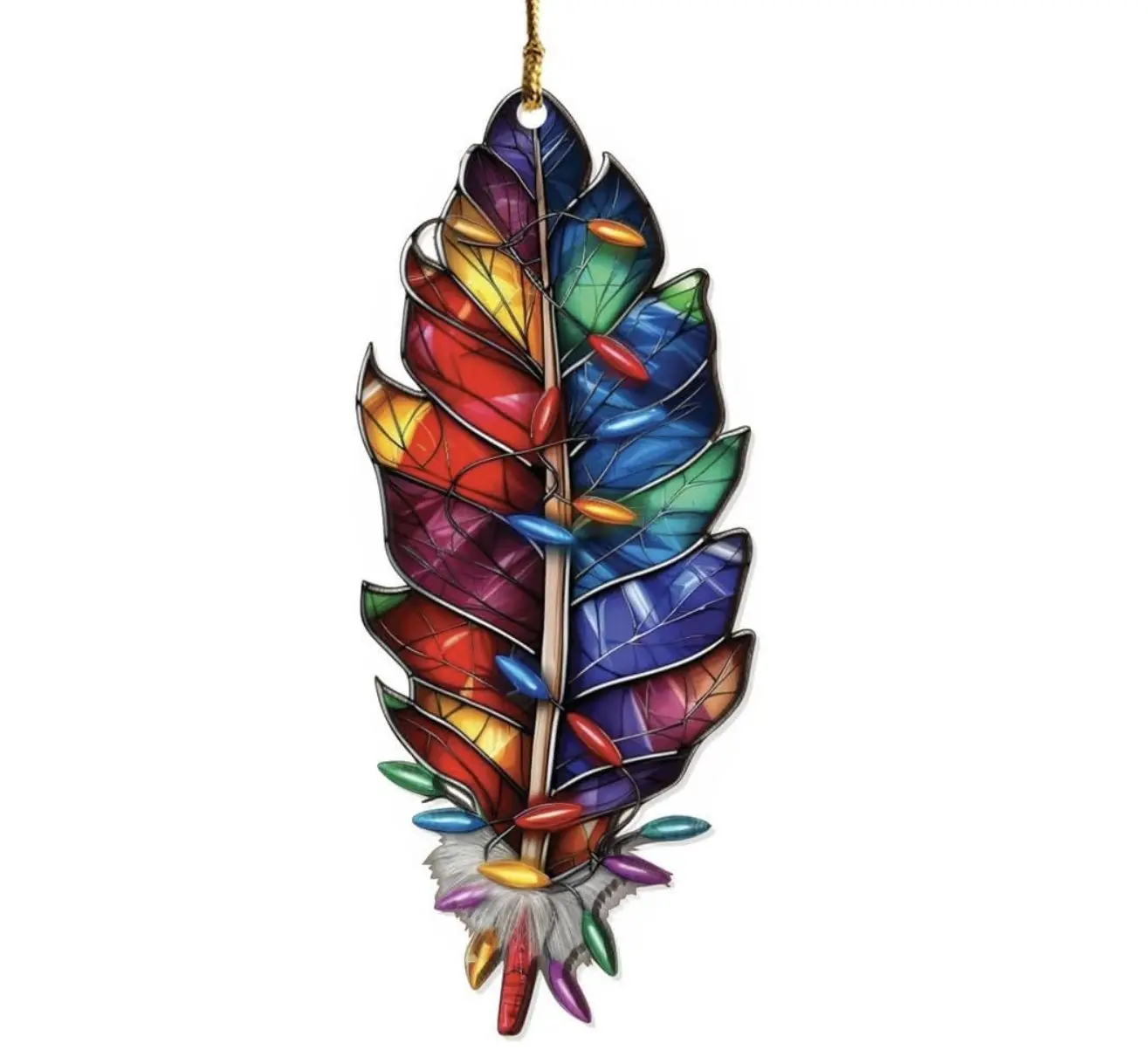 Native American Feather Christmas Ornaments for Tree - Native American Feather Decor Gifts - Home Wall Room Decorations - Acrylic Ornament