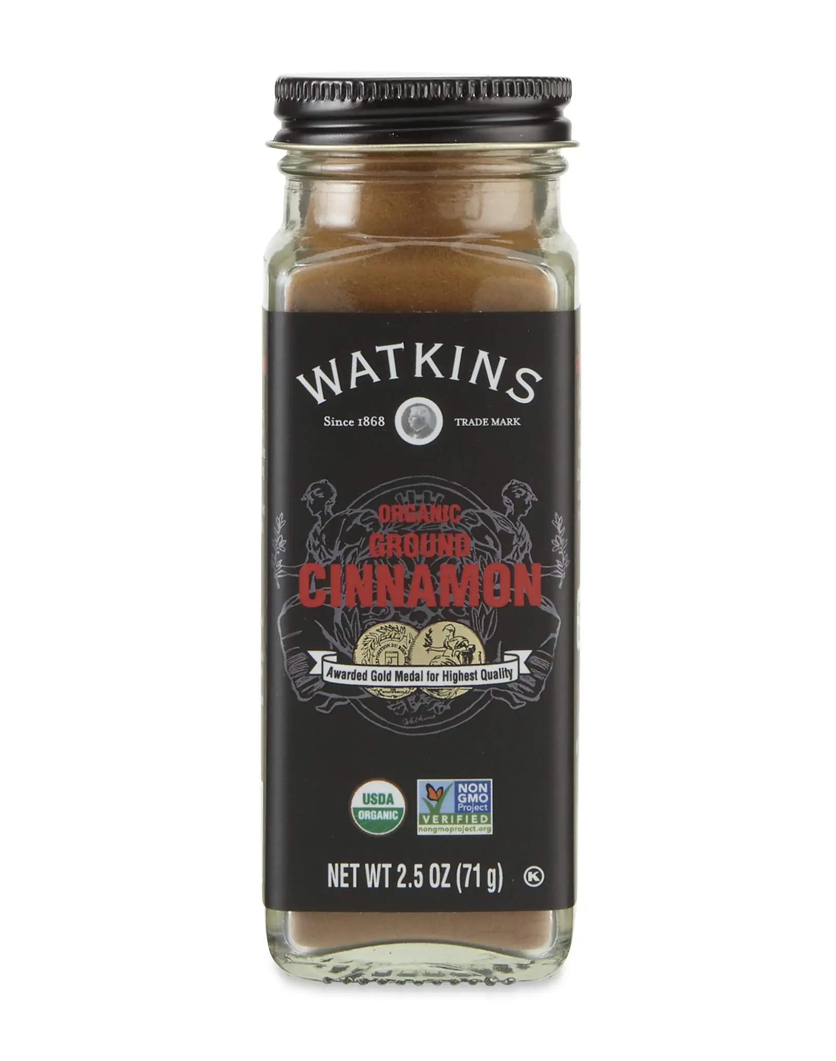 Watkins Gourmet Organic Ground Cinnamon Spice powder 2.5 oz jar, USDA Certified, Flavor Cinnamon Roll Topper