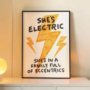 She's Electric Oasis Inspired Poster, Oasis Wall Art, Rock Music Art Print, Music Lyrics Posters, Home Room Decor