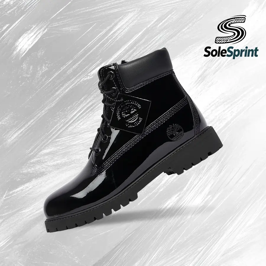 Timberland 6" Premium Waterproof Patent BootsBlack (GS)– Shoes For Women - Vintage -Spring & Summer-Inspired Running Shoes, Shock-Absorbing Comfort, Gym To Streetwear Casual Wear-back to school–TB0A6BET EL6