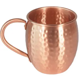100% Copper Moscow Mule Mug Durable Coppery Beer Mugs 12OZ Coffee Mug Milk Cup Pure Copper Bar Cup Drinkware