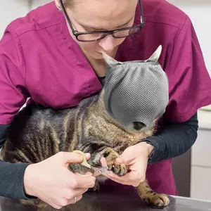 Adjustable Comfortable Cat Bite Protector Breathable Mesh Head Cover, Cat Eye Mask for Grooming, Perfect Beauty Accessory, Anti-Bite Anti-Licking