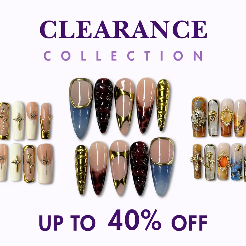 NailPhoria CLEARANCE (no restock) Collection - Handmade Press-On Nails | Reusable, Salon-Quality, Long-Lasting, Glossy Design