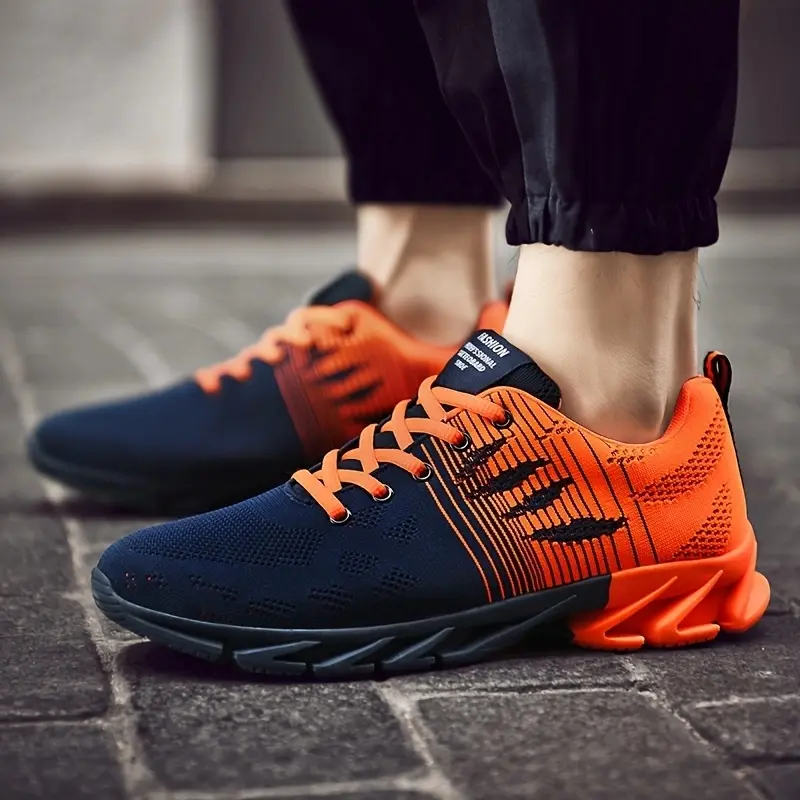 Men's breathable knitted sports shoes - Comfortable EVA sole casual sports shoes, suitable for all seasons, low-topped design, anti-slip casual shoes Athletic Sneakers Footwear designer shoe