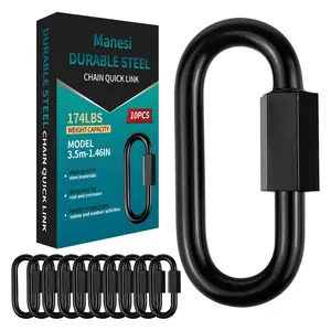 1.46" Chain Quick Links, 10 Pcs 1/8" Marine Grade Screw Chain Links, Large Opening Chain Connector Chain Coupler, 175 Lbs Capacity