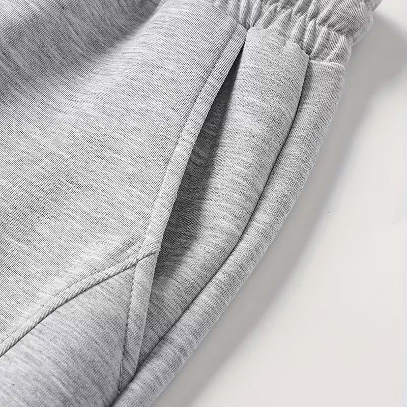 Men's Unisex Wide Leg Jogger Pants, Loose Fit Breathable Polyester Casual Pants with Drawstring, Solid Color Patchwork Pants for Daily Activities, Work, Outdoor Travel & Fitness