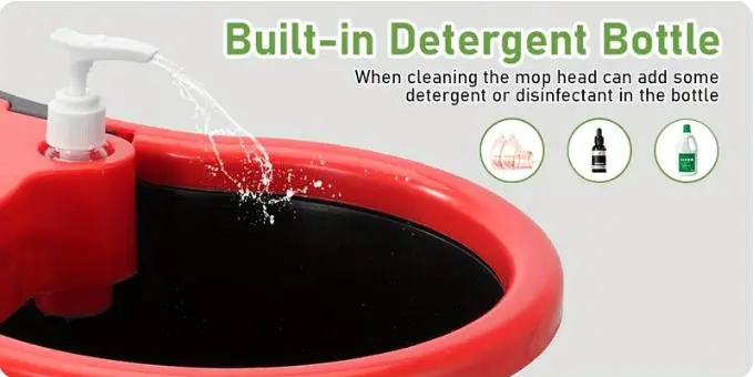 360° Spin Mop and Bucket Set for Floor Cleaning, 61in Adjustable Handle, 3 Microfiber Replacement Heads, Bucket & Brush, Shop Floors Spin Mopping Supplies