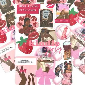 High Standards Aesthetic Kindle Insert Motivational Digital Girl Collage Pink Girly iPad Cover Decor for Baddies Device Smartphone