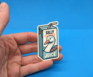 Silly Goose Juice, Funny Goose Sticker For Laptop, Water Bottle
