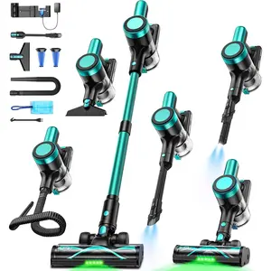 Cordless Vacuum Cleaner,58kPa/10-in-1 Stick Vacuum with 29-inch Hose and LED Lighting Brush,50Mins Runtime Vacuum Cleaner for ,Self-Standing Vacuum with Anti- Brush for /Carpet/Floor