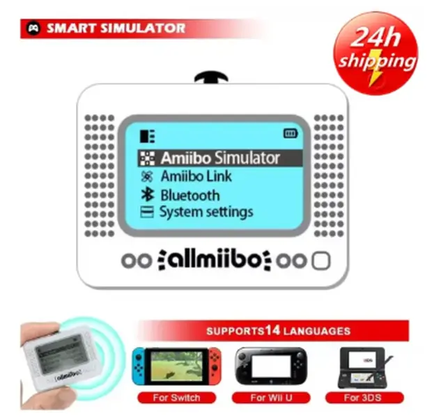 Rechargeable Bluetooth Smart Simulator Universal Writer for All Miibo Games with 1.2 Inch Screen 4000+ Saves Switch WiiU Accessories