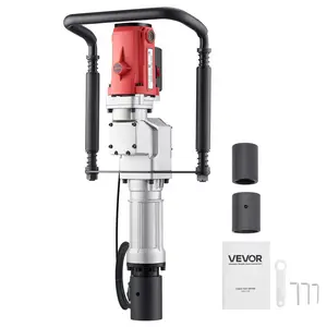 VEVOR Electric T Post Driver, 2200W Handheld Post Pounder with 2.17 in/55mm, 2.76 in/70mm Sleeves, Powerful Pile Driver for Fence, Metal Fencing, Farm, Garden, Construction, Landscaping Projects