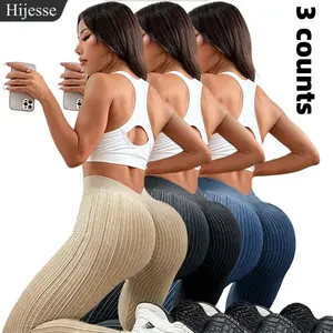 Hijesse Sporty Women's Solid Color Jacquard Ruched V-waist Sports Leggings for Yoga Gym Workout Running Casual Skinny Pants for All Seasons Gym Clothing Legging Fitness Yoga Training Pants Fitness Summer Bottoms SpringStatements