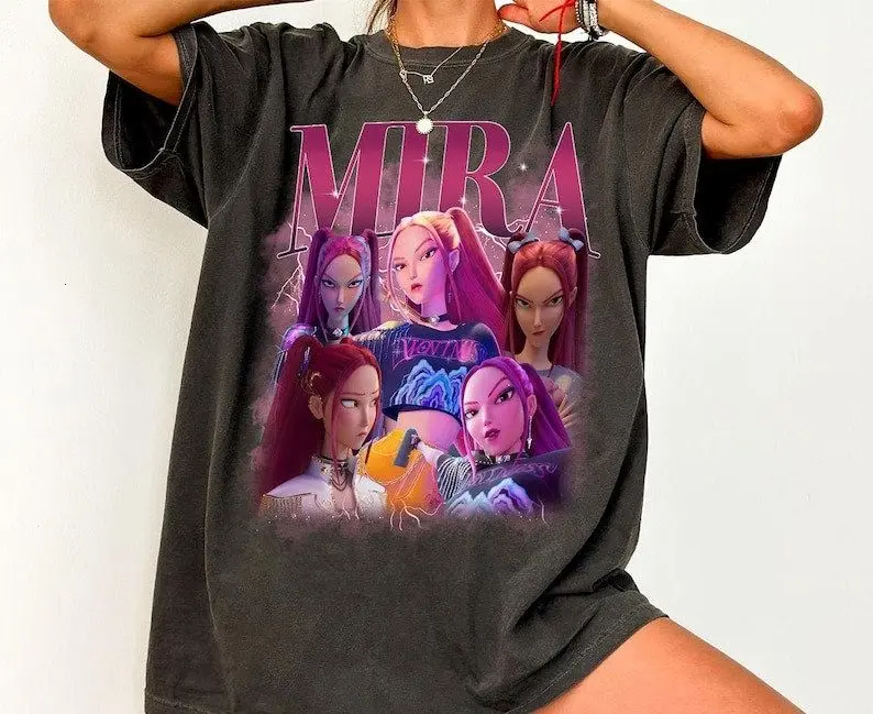 [Sale up to 50%] Comfort Colors® Mira Huntrix Girls Shirt, Huntrix Demon Hunters TShirt, Rumi Joey Shirt, Demon Hunter Merch, Gift For Kpop Fan, Kpop Shirt