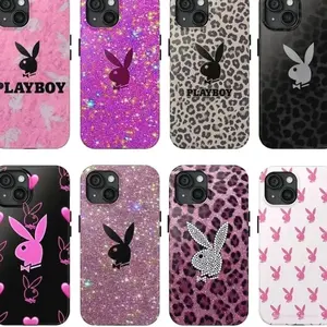 Vintage Leopard Pink Playboy Phone Case, Phone case For iPhone 17 16 15 14 13 12 11, case for men and women